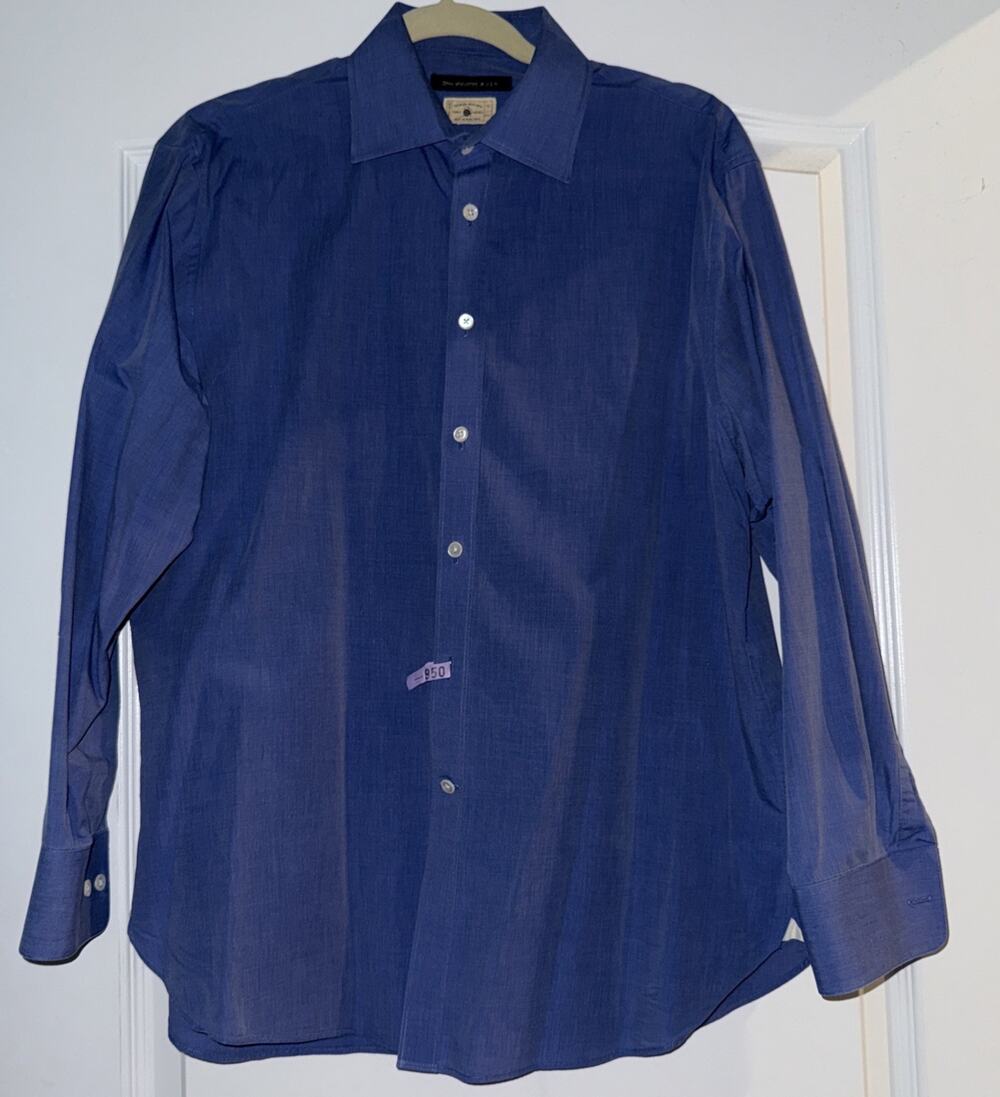 John Varvatos Men's Regular Fit Dress Shirt Blue Size 16